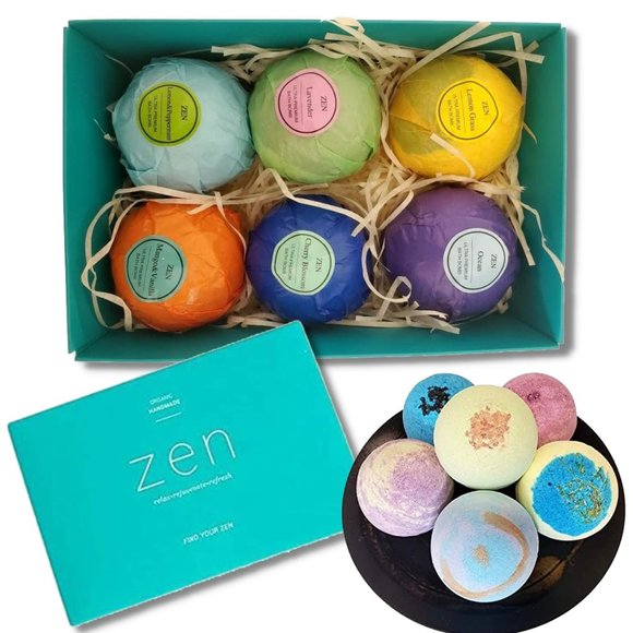 COPY - COPY - 6 Extra Large 5.2 oz. Hand Made Vegan Organic Bath Bomb Set Perfe… - Picture 1 of 4